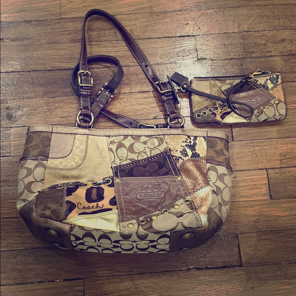 Matching Coach purse and Wristlet